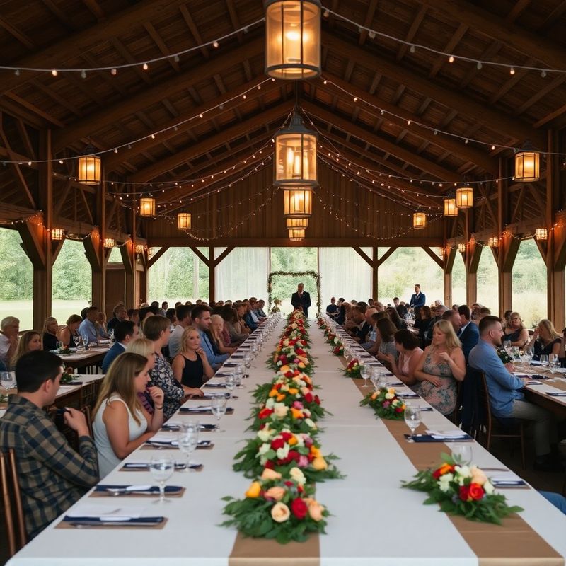 Outdoor wedding reception in an Ottawa-region timber pavilion